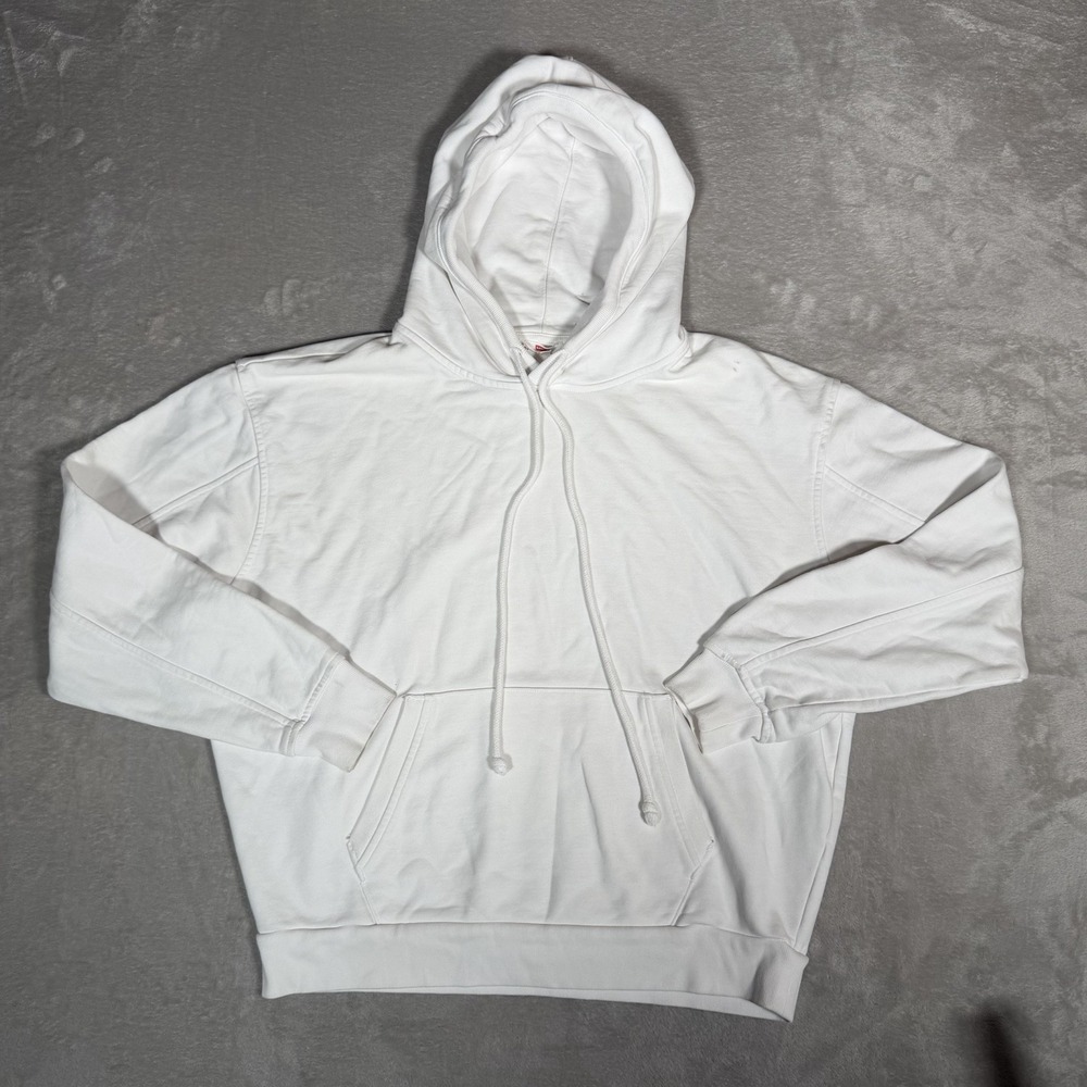 Levi’s Womens Small White Oversized Pullover Hoodie Zip Pockets San Francisco